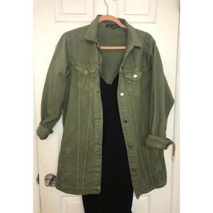 Green/olive oversized jean jacket